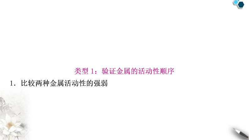 中考化学复习重难突破4金属活动性顺序的验证及探究(实验)练习课件04