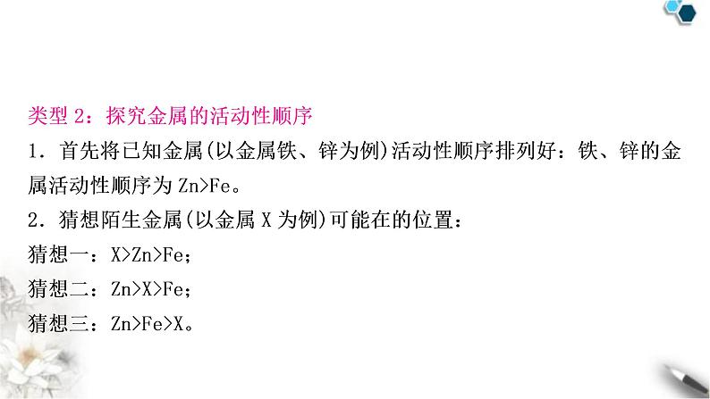 中考化学复习重难突破4金属活动性顺序的验证及探究(实验)练习课件07