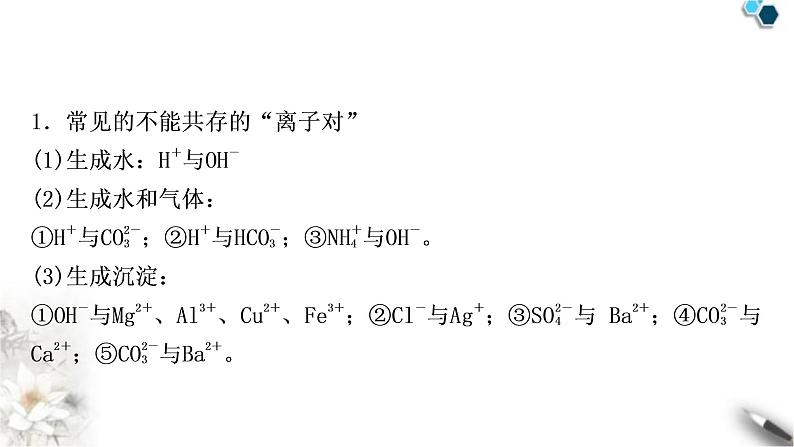 中考化学复习重难突破6物质(或离子)的共存练习课件第4页