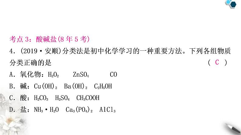 中考化学复习主题八物质的分类练习课件06