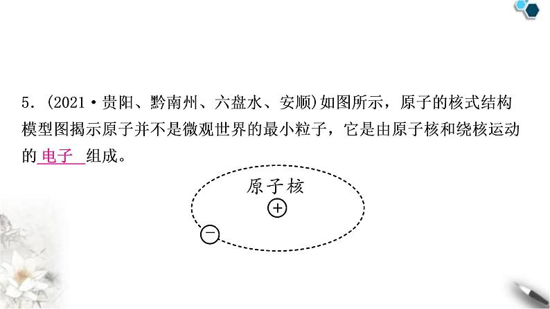 中考化学复习主题九构成物质的微粒元素练习课件第7页