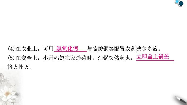 中考化学复习题型突破一化学与生产、生活练习课件第8页