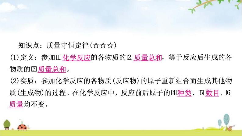 中考化学复习主题十二质量守恒定律教学课件第3页