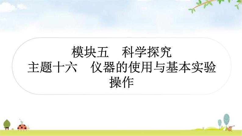 中考化学复习主题十六仪器的使用与基本实验操作教学课件01