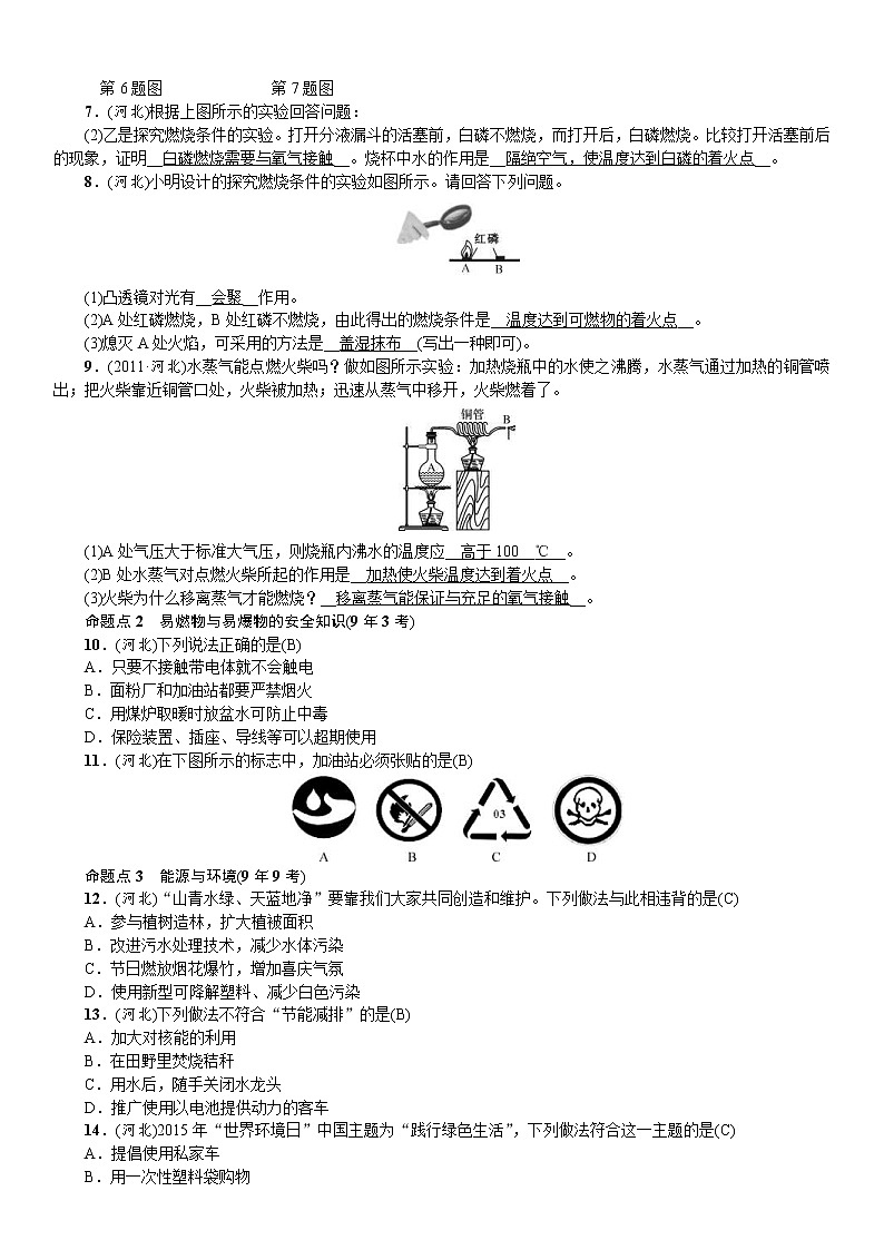 中考化学一轮复习考点讲练燃料及其利用(含答案)第2页