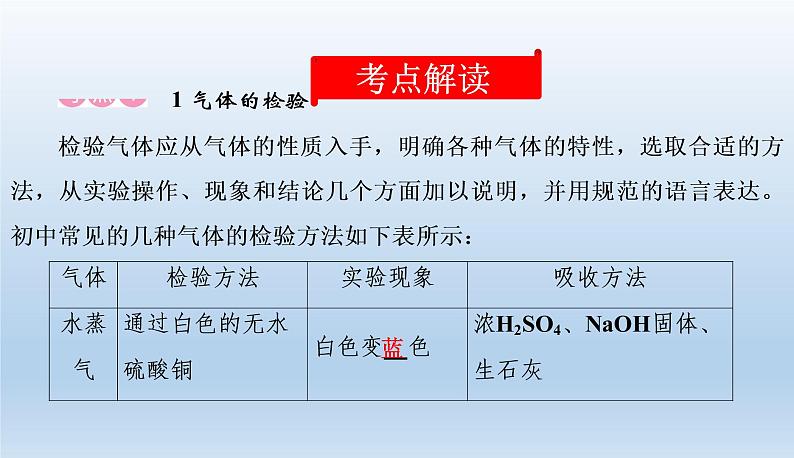中考化学一轮复习考点讲练课件　物质的检验、鉴别与除杂 (含答案)第2页