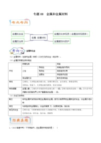 中考化学二轮复习考点练习专题08 金属和金属材料（考点详解）（教师版）