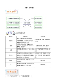 中考化学二轮复习考点练习专题11 化学与生活（考点详解）（教师版）