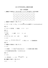 2023年中考第二次模拟考试卷：化学（重庆卷）（参考答案）