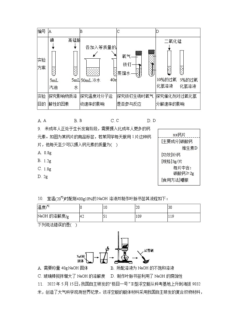 2023年山西省朔州市平鲁区中考化学一模试卷（含答案解析）03