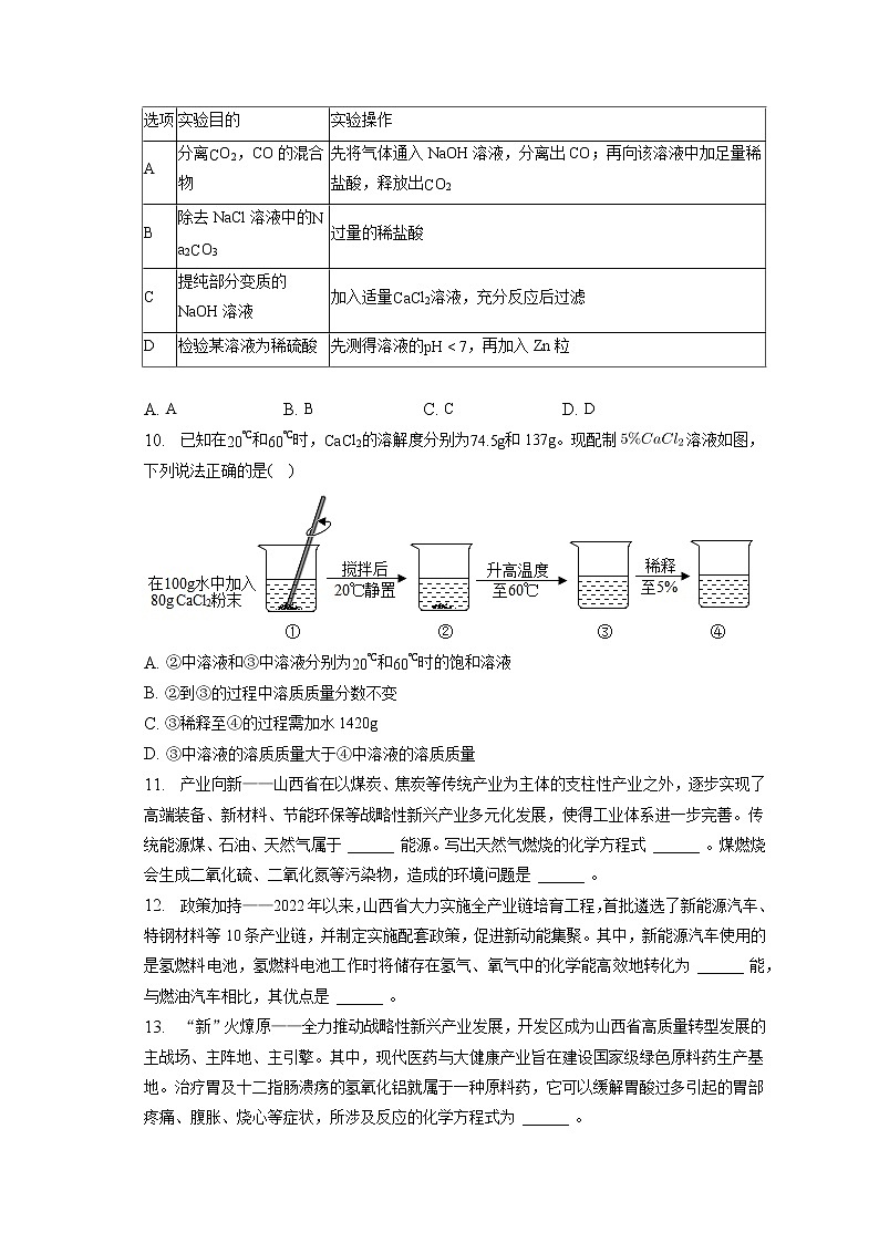 2023年山西省太原五中中考化学一模试卷（含答案解析）03