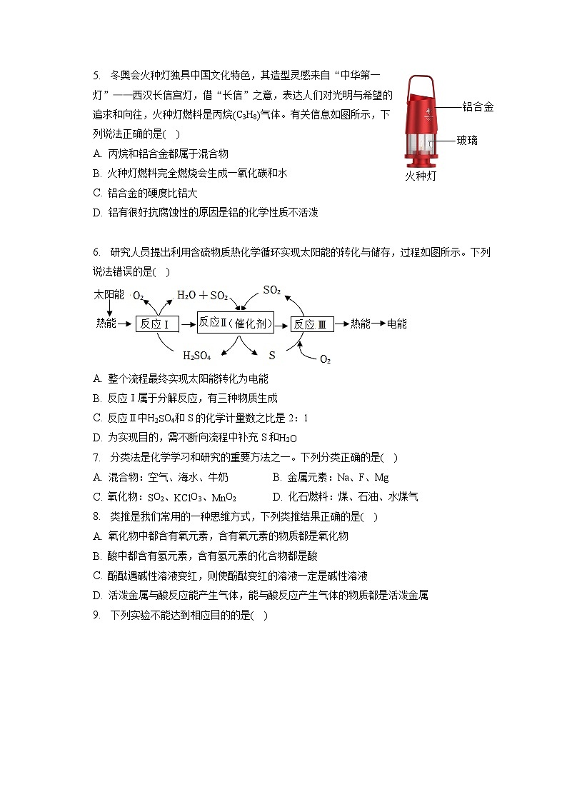 2023年安徽省合肥市长丰县凤麟中学中考化学模拟试卷（含答案解析）02