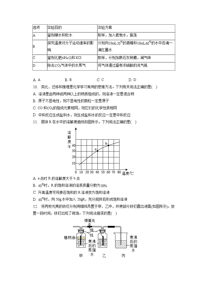2023年安徽省六安市金寨县中考化学联考试卷（3月份）（含答案解析）第3页