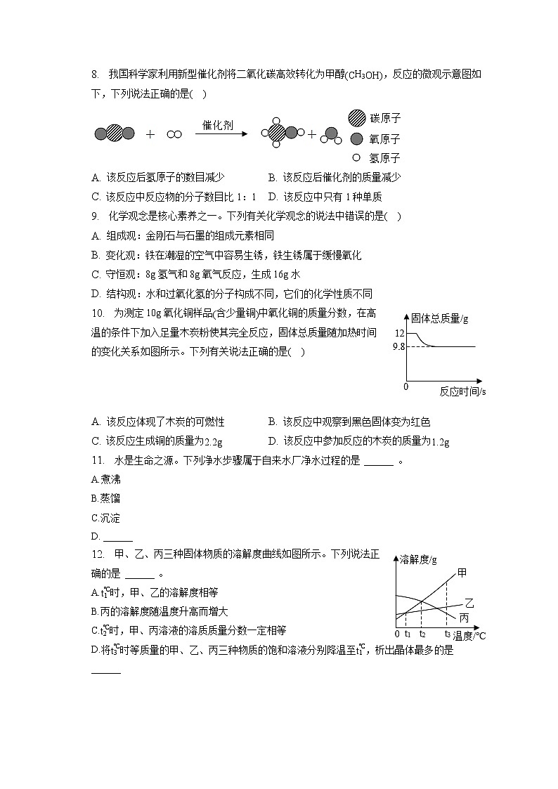 2023年江西省上饶市鄱阳县八校联考中考化学一模试卷（含答案解析）02
