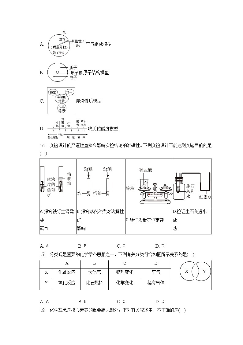 2023年山东省青岛市崂山区中考化学一模试卷（含答案解析）03