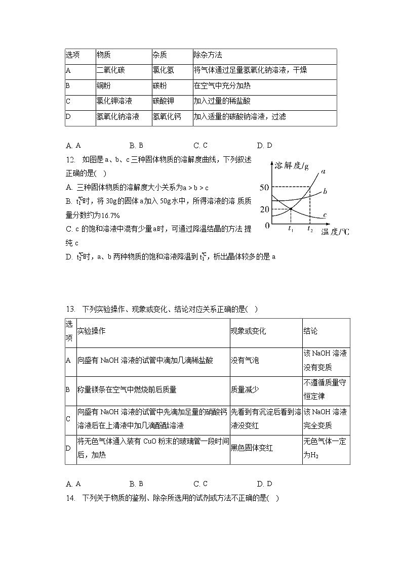 2023年广东省东莞市丰泰外国语学校中考化学模拟试卷（含答案解析）第3页