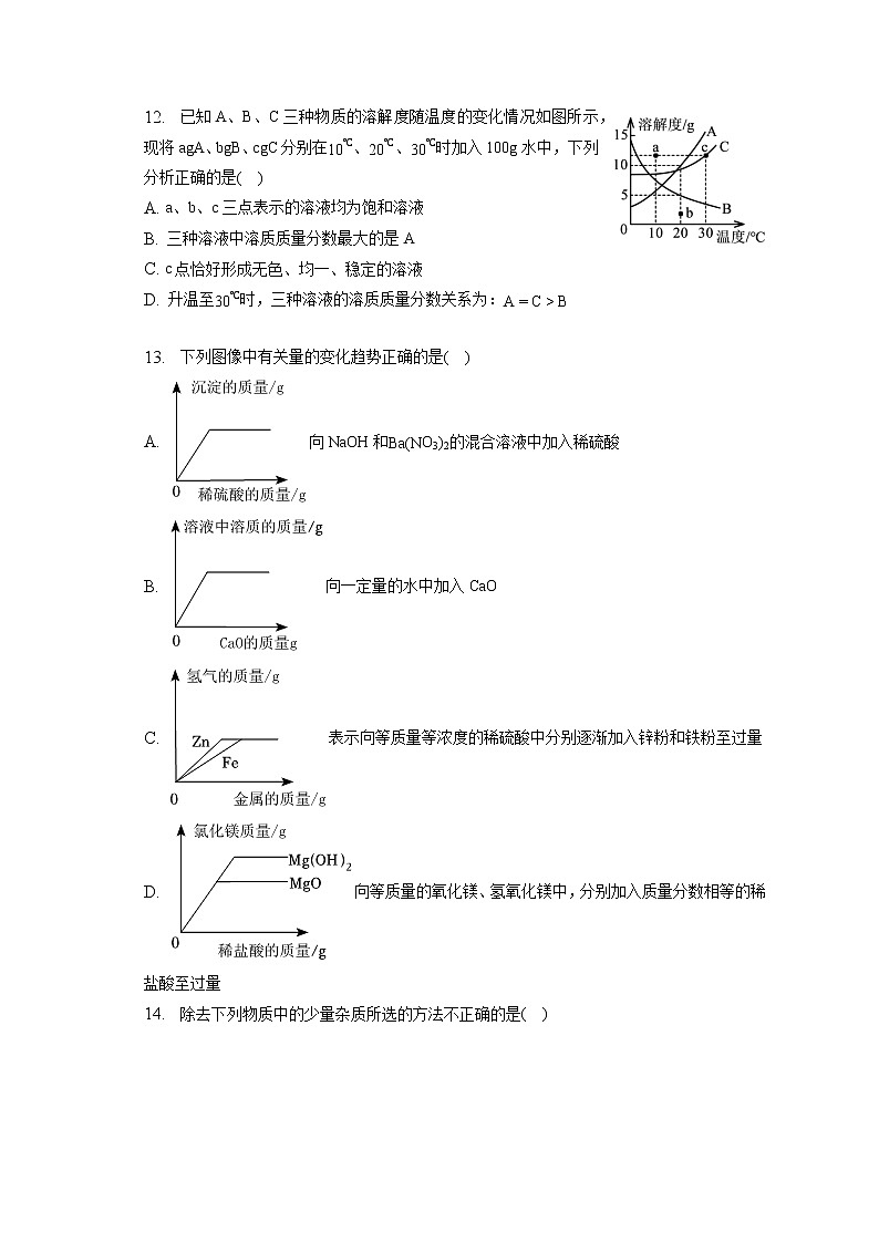 2023年湖南省郴州市永兴二中中考化学模拟试卷（含答案解析）03