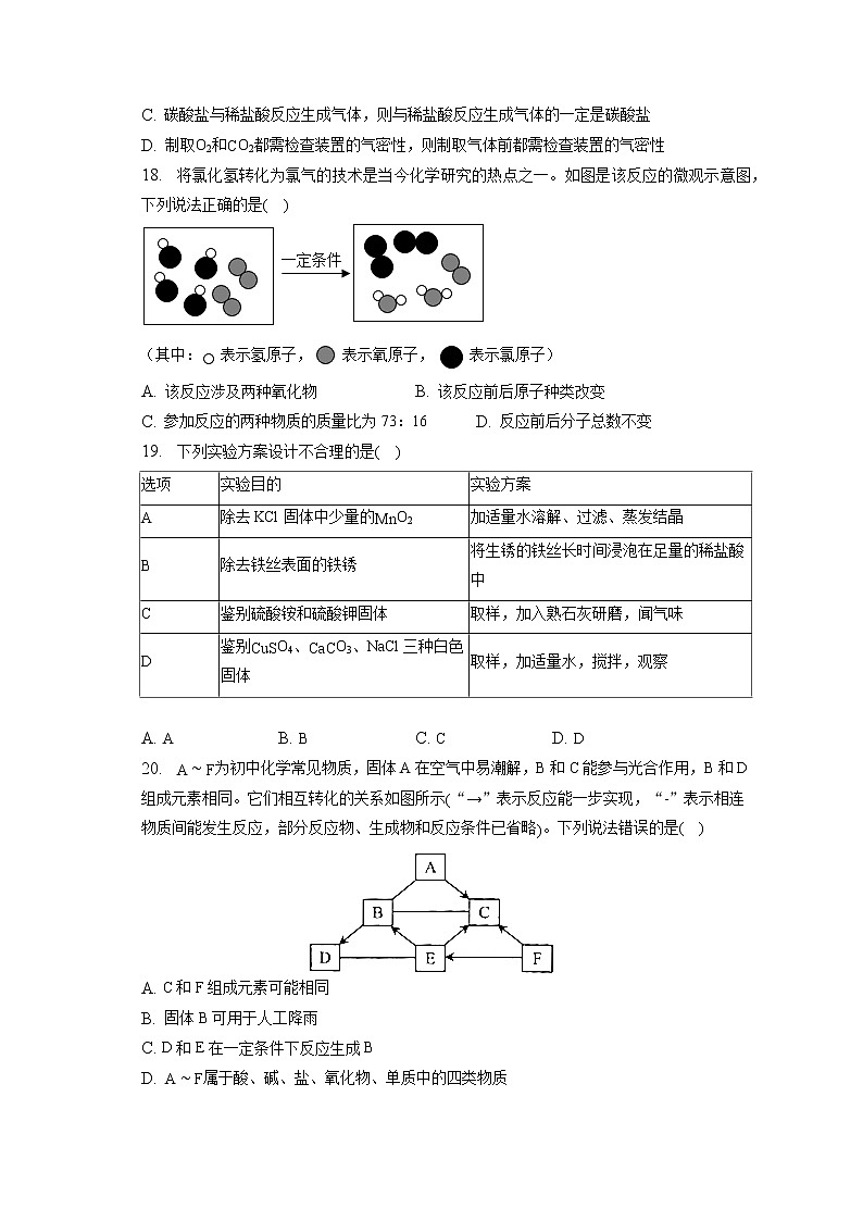 2023年云南省昭通市正道高级完全中学中考化学模拟试卷（二）（含答案解析）03