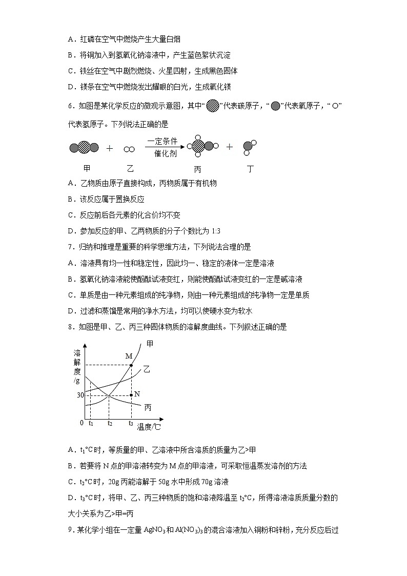 2023年江苏省宿迁市宿城区中考一模化学试题02
