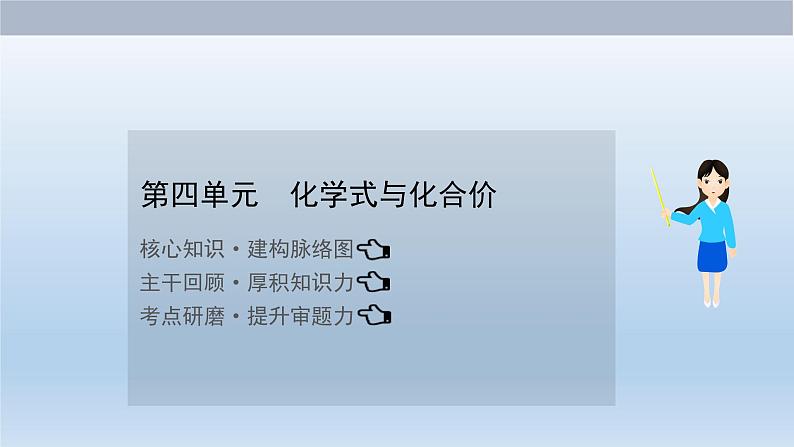 中考化学一轮单元总复习课件 第四单元课题四　化学式与化合价 (含答案)第1页