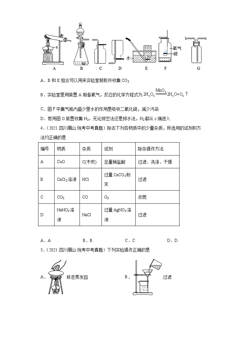 四川省眉山市2020-2022三年中考化学真题知识点分类汇编-07化学实验第2页