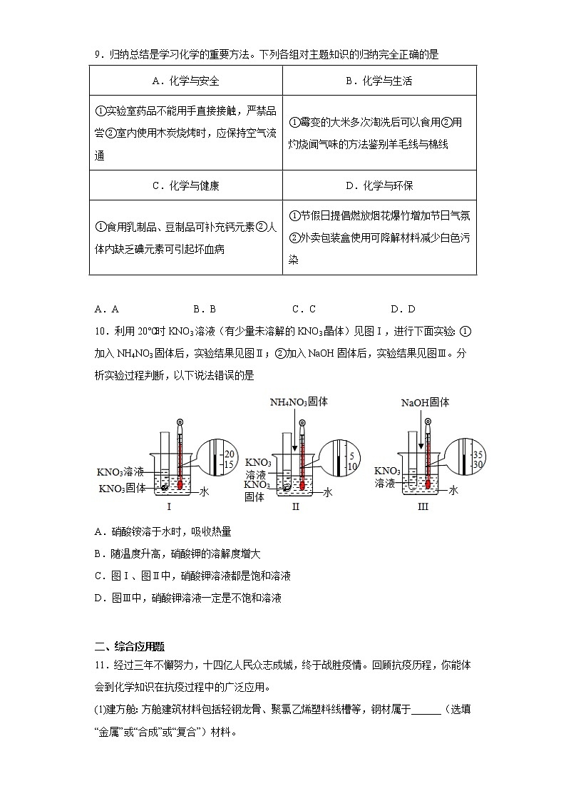 2023年江苏省宿迁市泗洪县中考二模化学试题03