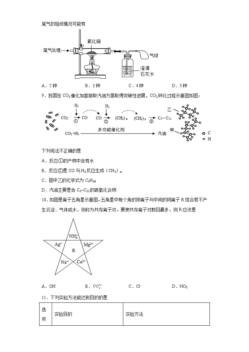 2023年山东省枣庄市薛城区中考一模（彩虹班）化学试题第3页