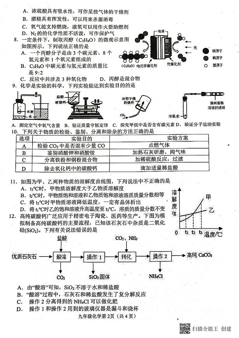 2023年江苏省连云港市海州区中考一模化学试卷02