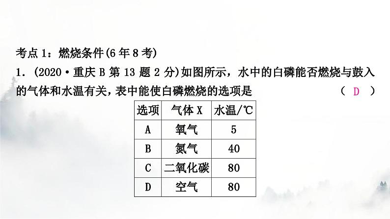 中考化学复习第七单元燃料及其利用练习课件第4页
