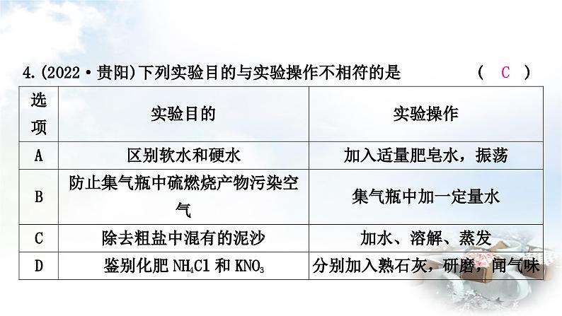 中考化学复习题型突破三实验方案的设计与评价练习课件08