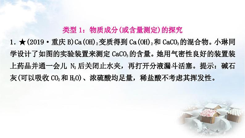 中考化学复习题型突破六实验探究题练习课件第3页