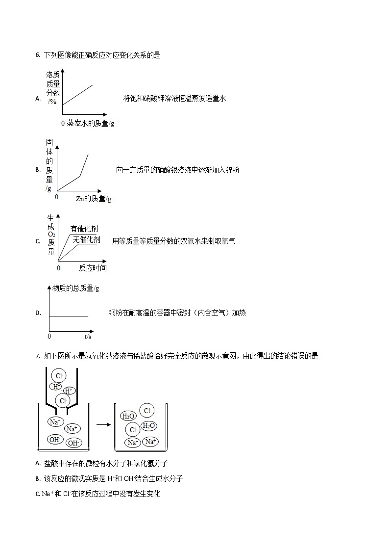 2023年合肥市名校联盟中考二模化学试题02