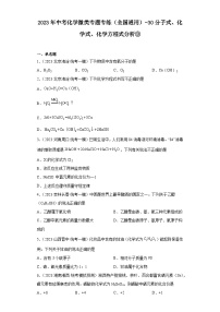 2023年中考化学微类专题专练（全国通用）-30分子式、化学式、化学方程式分析③