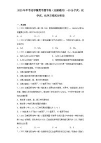 2023年中考化学微类专题专练（全国通用）-30分子式、化学式、化学方程式分析④