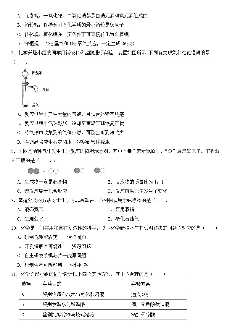 山东省淄博市2018年中考化学试题【含答案】02