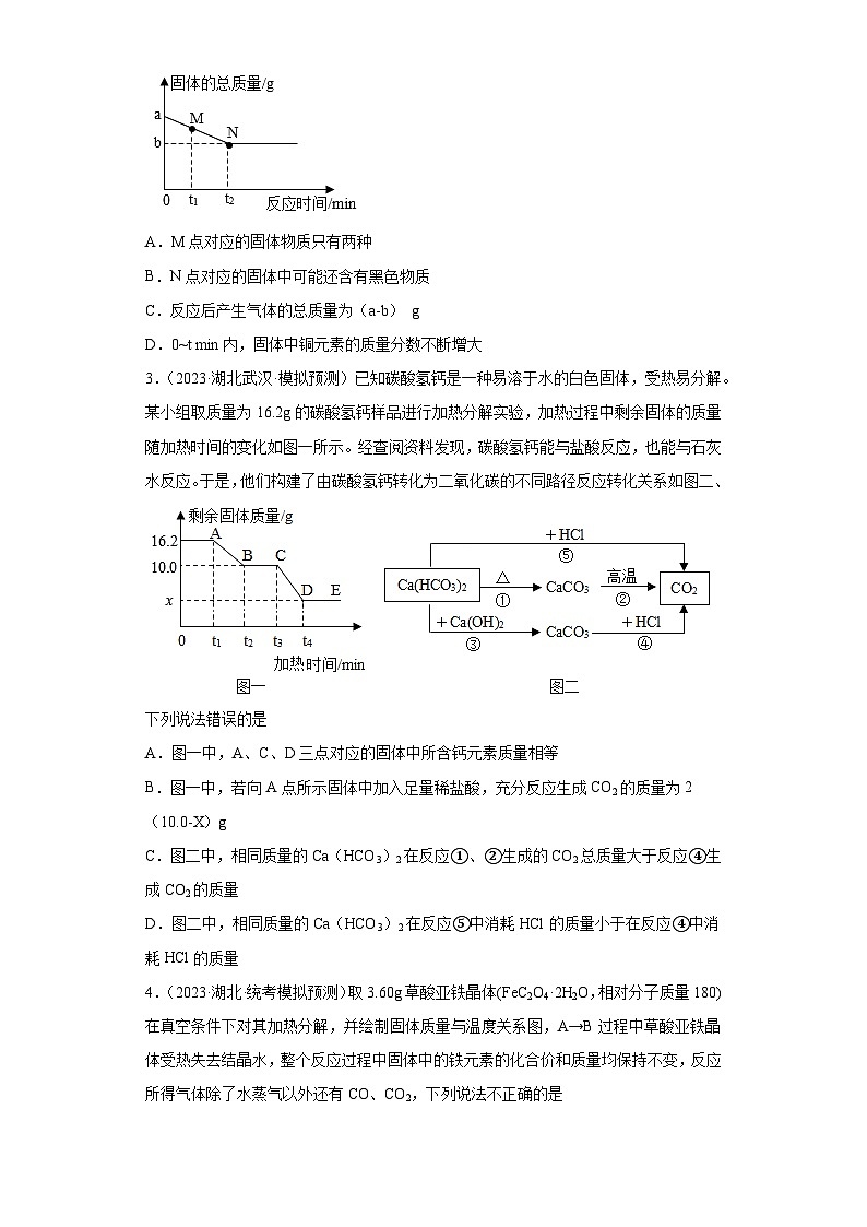 2023年中考化学冲刺复习坐标图像专题模拟新题专练-01质量守恒定律的有关图像③第2页