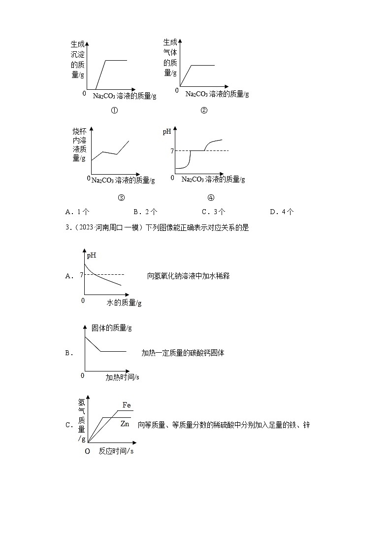 2023年中考化学冲刺复习坐标图像专题模拟新题专练-03pH的变化图像（稀释或中和）③第2页