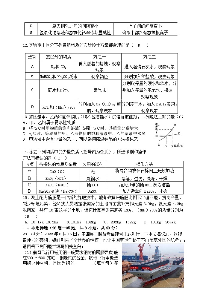 2023年黑龙江省哈尔滨市南岗区中考复习情况调研测试化学试卷（三）(含答案)03