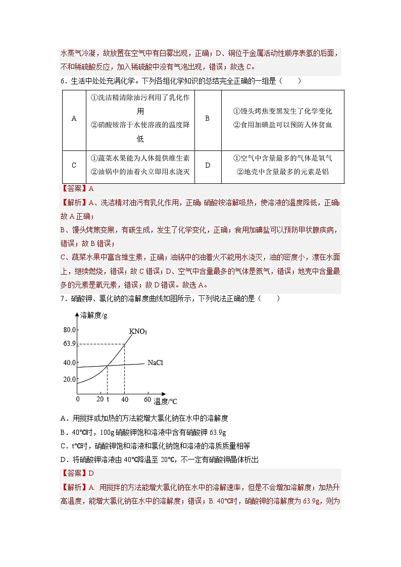 化学（徐州卷）-学易金卷：2023年中考第二次模拟考试卷03