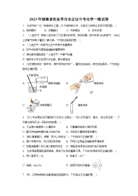 2023年湖南省张家界市永定区中考化学一模试卷(含答案解析)