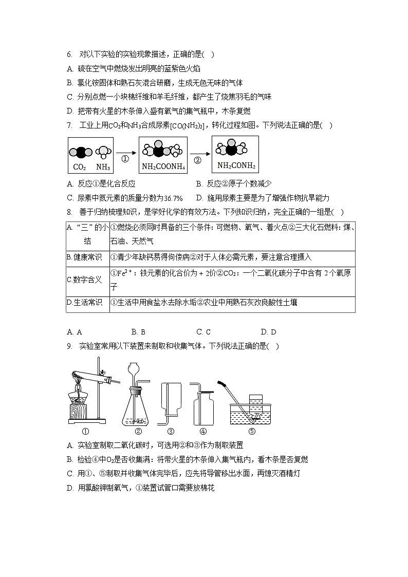 2023年湖南省岳阳市平江县中考化学一模试卷(含答案解析)02