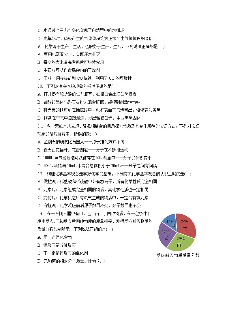 2023年山东省临沂市沂水县中考化学一模试卷(含答案解析)02
