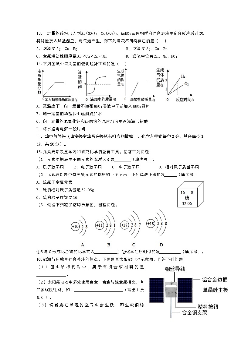 2023年内蒙古赤峰市第二中学国际实验学校中考第二次模拟考试化学试卷03