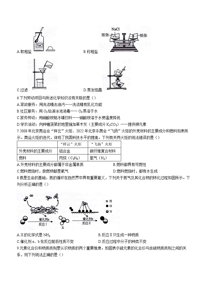 2023年安徽省芜湖市无为市部分学校中考二模化学试题（含答案）02