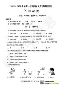 【化学试卷】龙岩市2022-2023九年级质量监测