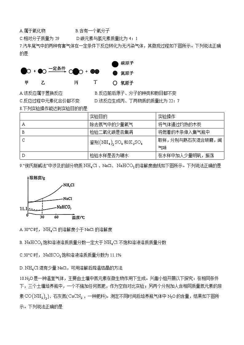 2023年福建省厦门中考二模化学试题（含答案）第2页