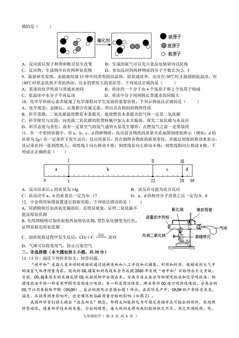 安徽省六安市舒城县2022-2023学年九年级上学期期末质量检测化学试卷+第2页