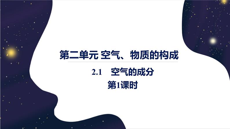 2.1空气的成分第1课时 -2022-2023学年九年级化学科粤版（2012）上册课件PPT第1页