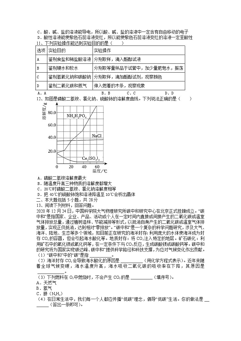 2023年安徽省中考化学预测卷503