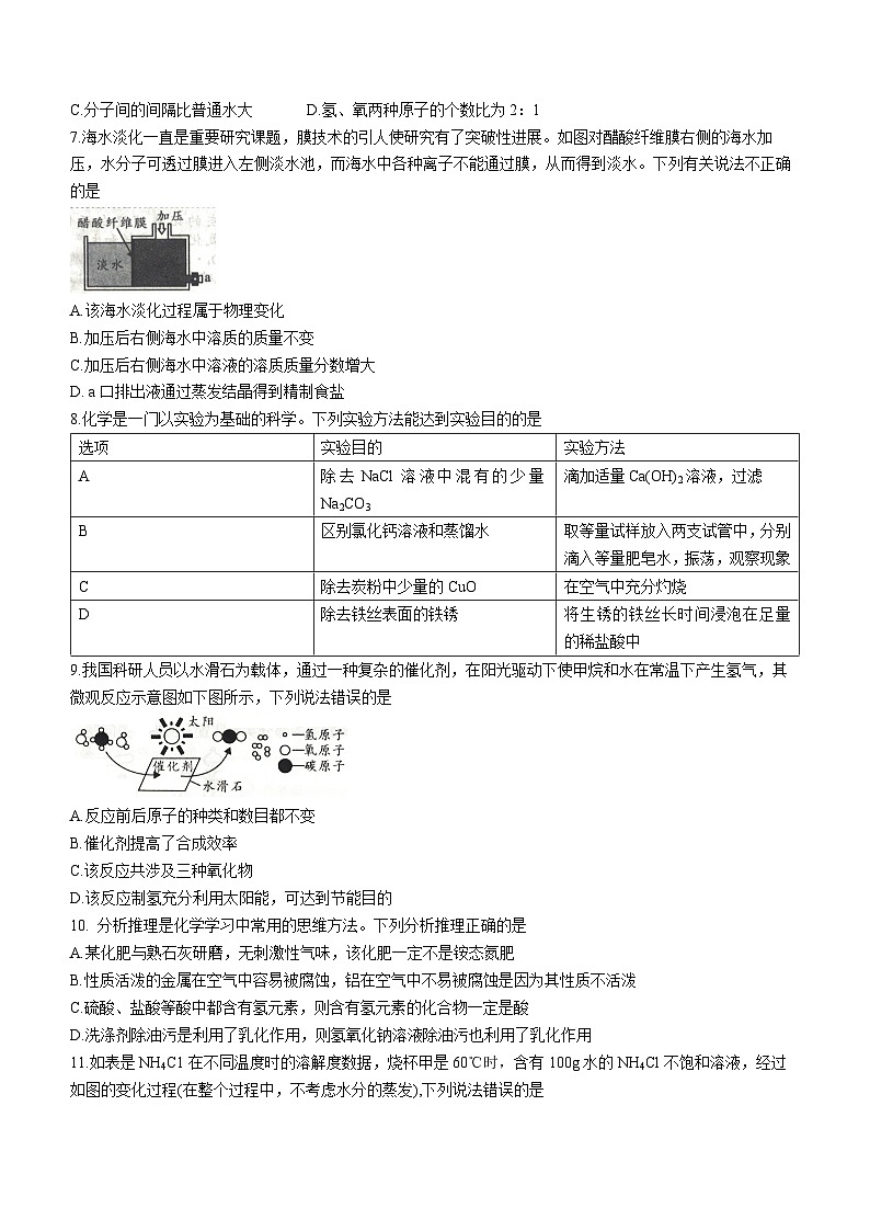 2023年安徽省滁州市来安县中考二模化学试题（含答案）02